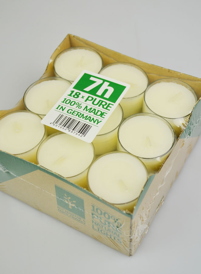 Confezione da 18 Lumini Bio 100% Naturali - 7 ore (pic 3)