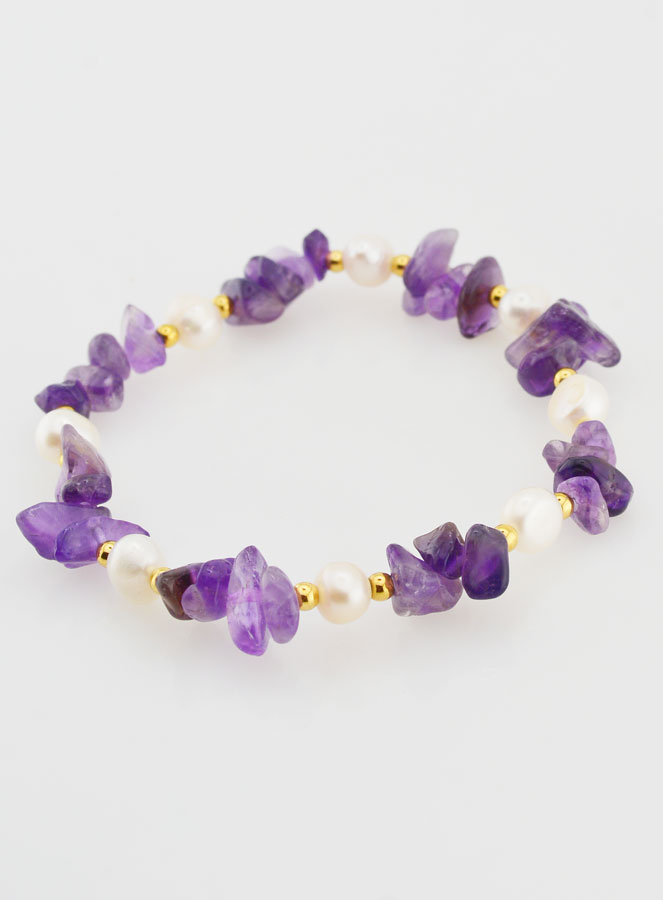 Bracciale in Pietra Naturale Chips - Ametista AA (pic 3)
