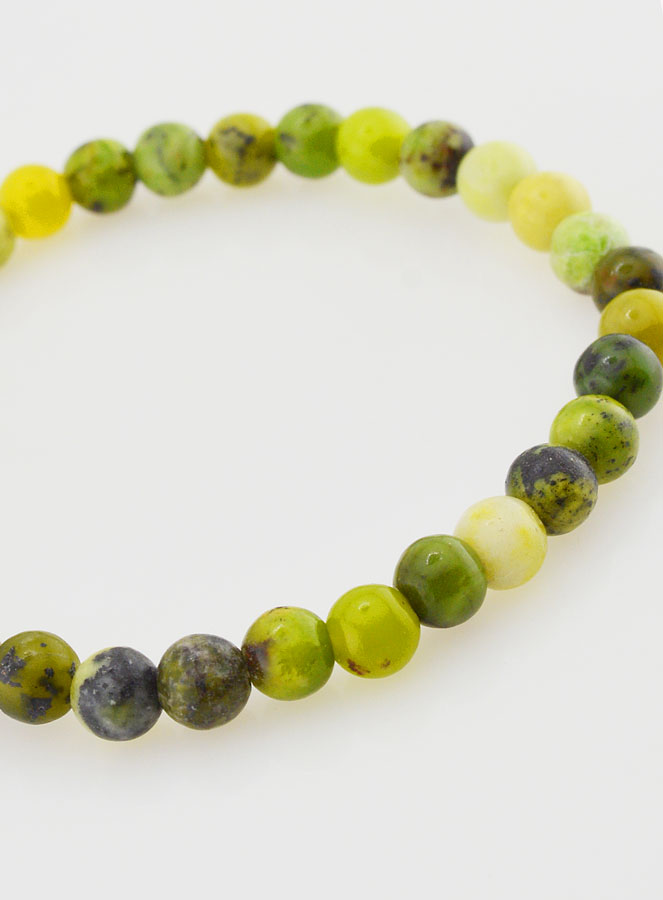 Bracciale in pietra naturale Chrysoprase Limone - 6mm (pic 4)
