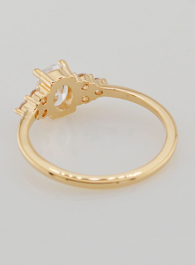Anello di Fidanzamento in Oro Placcato 18k & Zirconi - Misura 16 (pic 4)