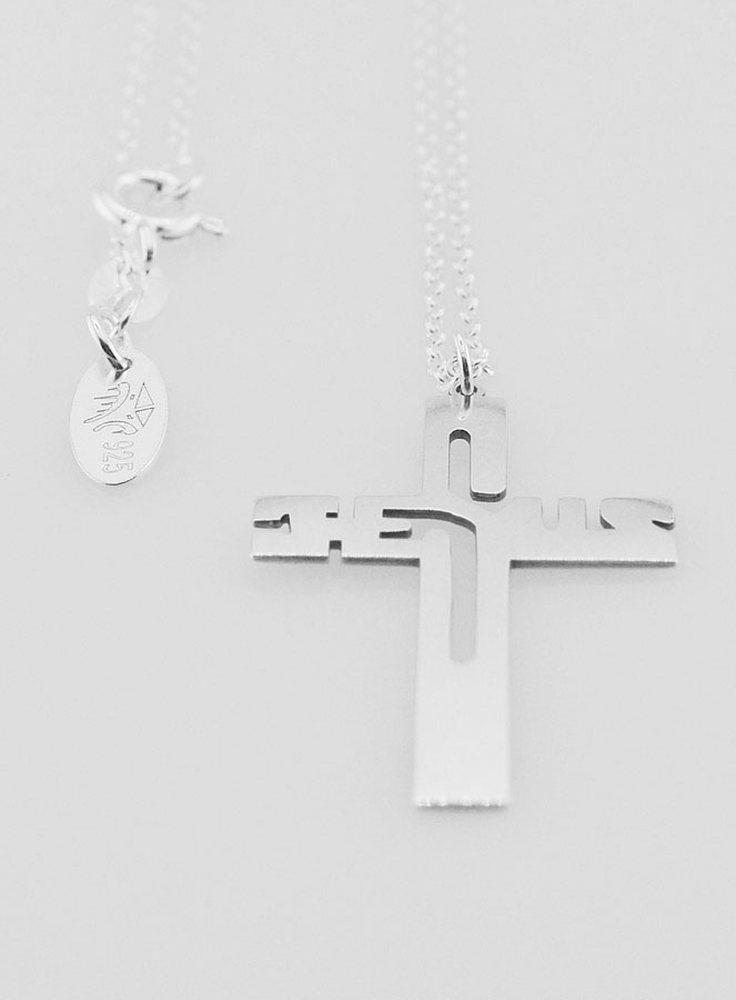 ELLU Collana Con Ciondolo Croce Rossa Di Gesù – Unisex, Regolabile – Ragazzi E Ragazze