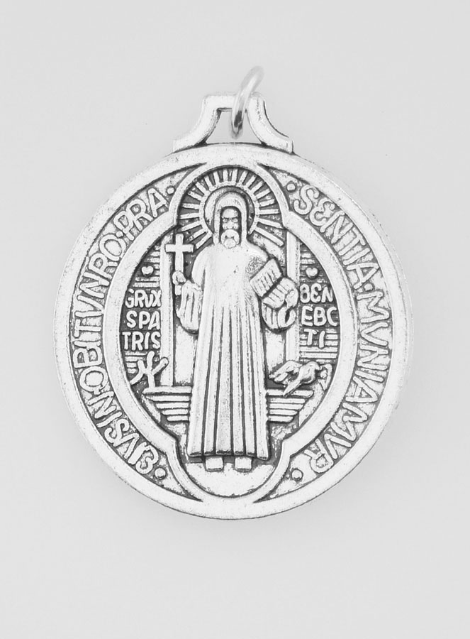 Medaglia di San Benedetto - Metallo Argentato 29mm (pic 4)