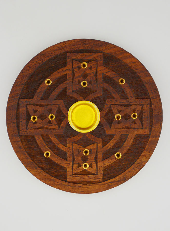 Porta incenso in Mango per Bastoncini e Coni - 9 cm (pic 1)