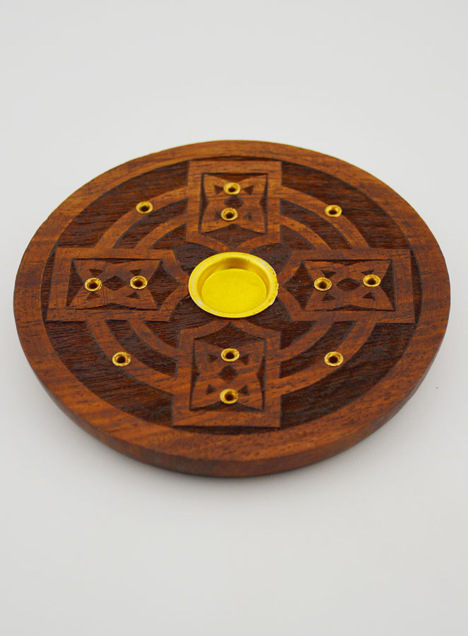 Porta incenso in Mango per Bastoncini e Coni - 9 cm (pic 2)