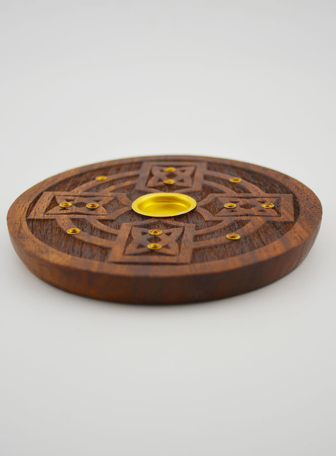 Porta incenso in Mango per Bastoncini e Coni - 9 cm (pic 3)