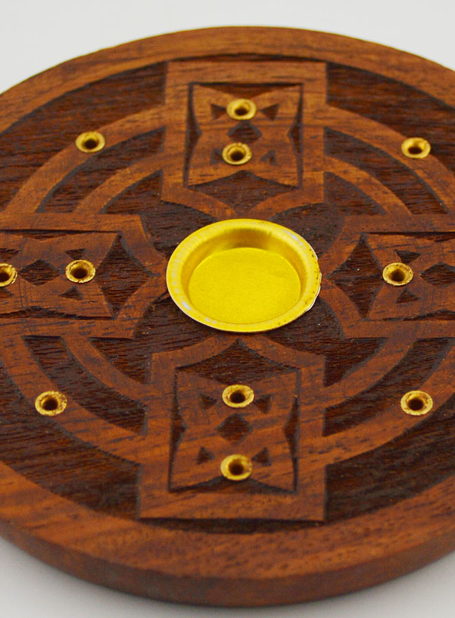 Porta incenso in Mango per Bastoncini e Coni - 9 cm (pic 4)