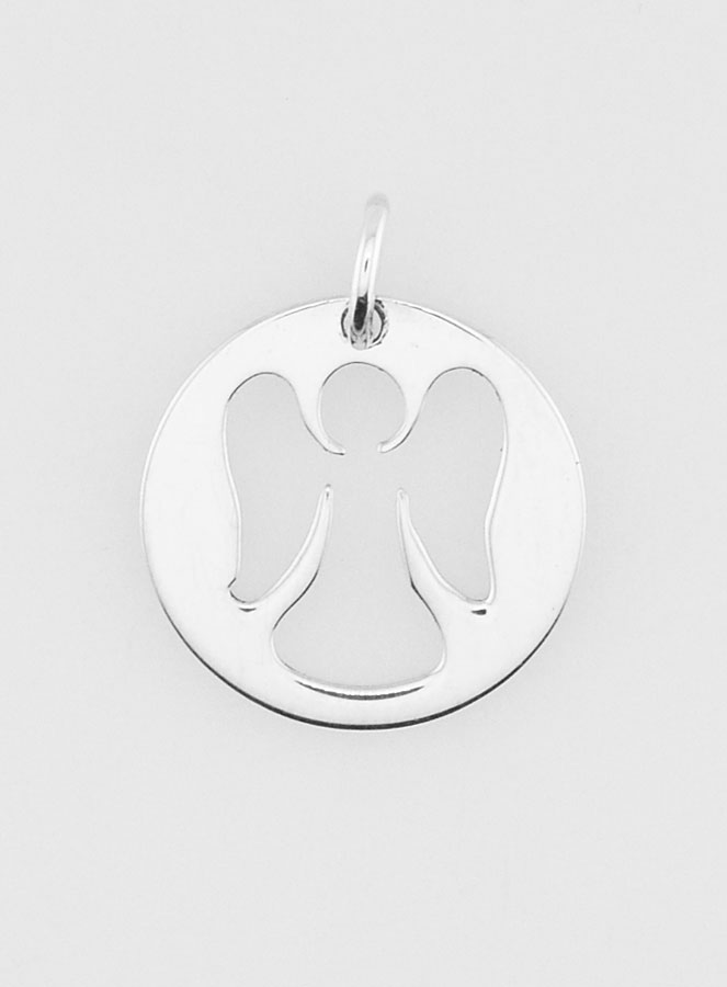 Medaglia in Argento Traforata 15mm - Angelo Custode (pic 1)