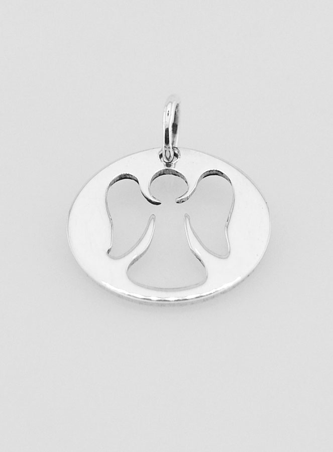 Medaglia in Argento Traforata 15mm - Angelo Custode (pic 2)