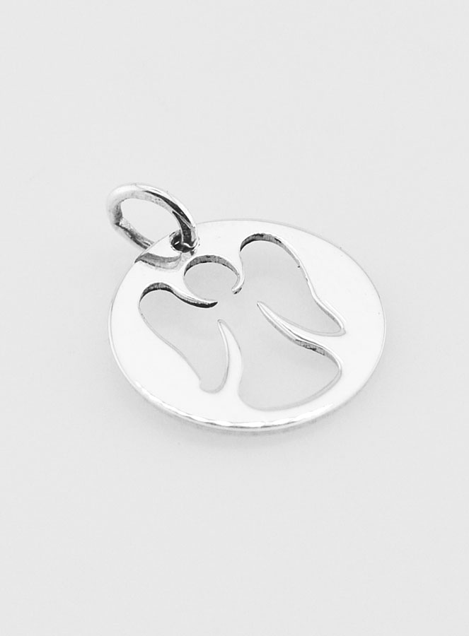 Medaglia in Argento Traforata 15mm - Angelo Custode (pic 3)