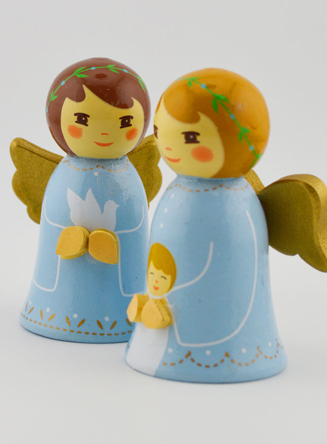 Presepe di Natale - Angeli blu Bambino & Colomba (pic 4)