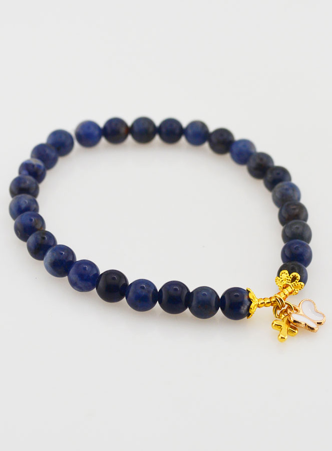 Bracciale Religioso in Sodalite Naturale 6mm (pic 3)