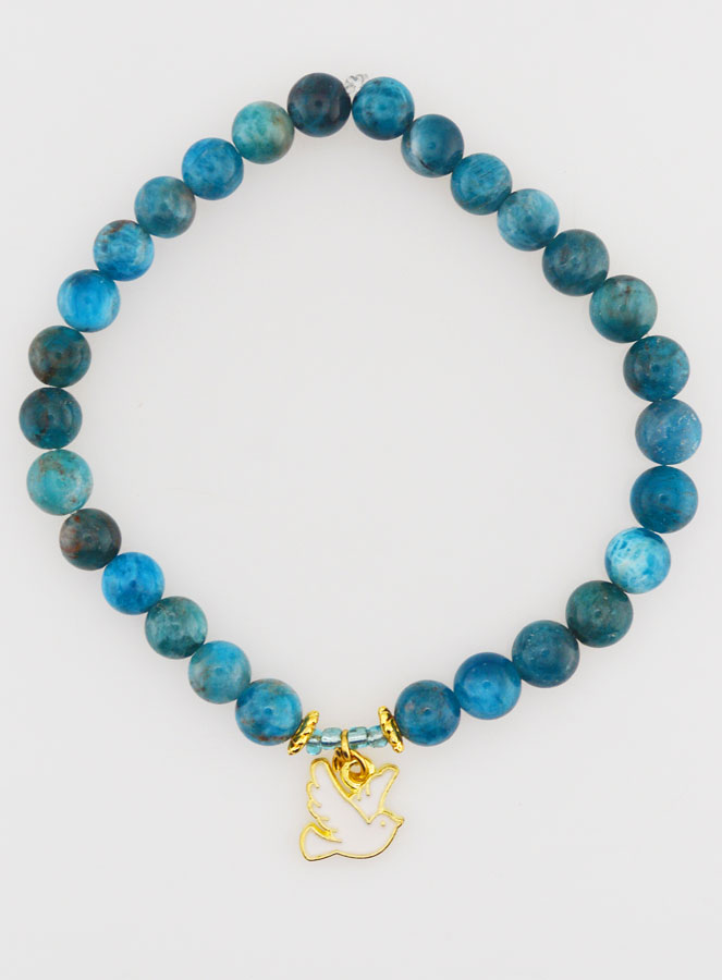 Bracciale religioso in Apatite 6mm & Spirito Santo (pic 1)