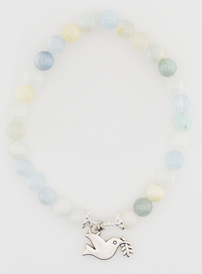 Bracciale Religioso in Acquamarina 6mm & Santo Spirito (pic 1)