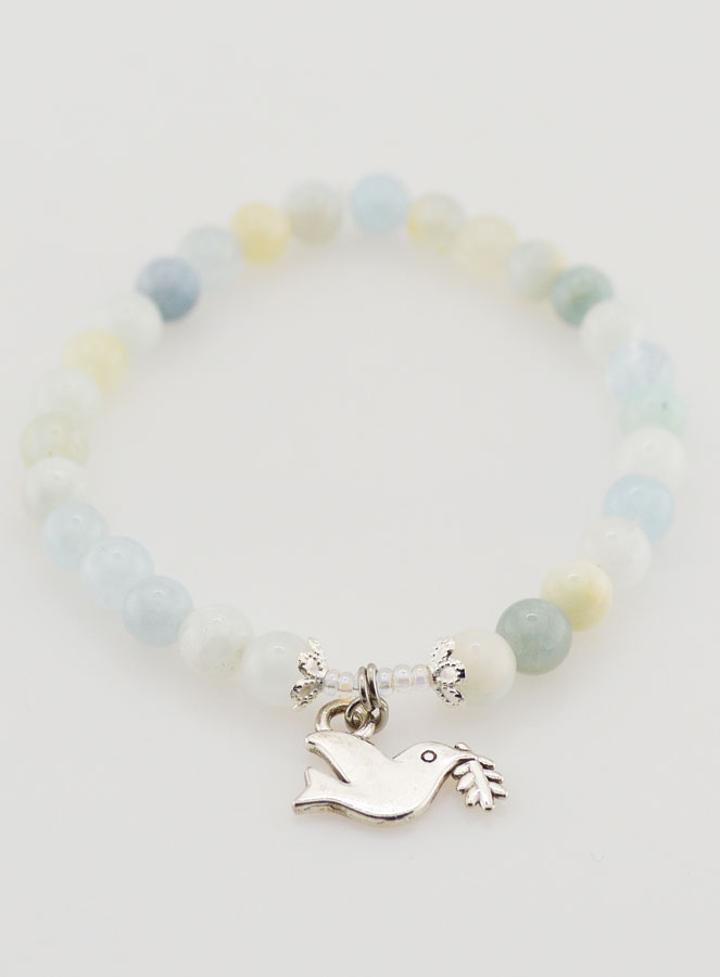 Bracciale Religioso in Acquamarina 6mm & Santo Spirito (pic 2)