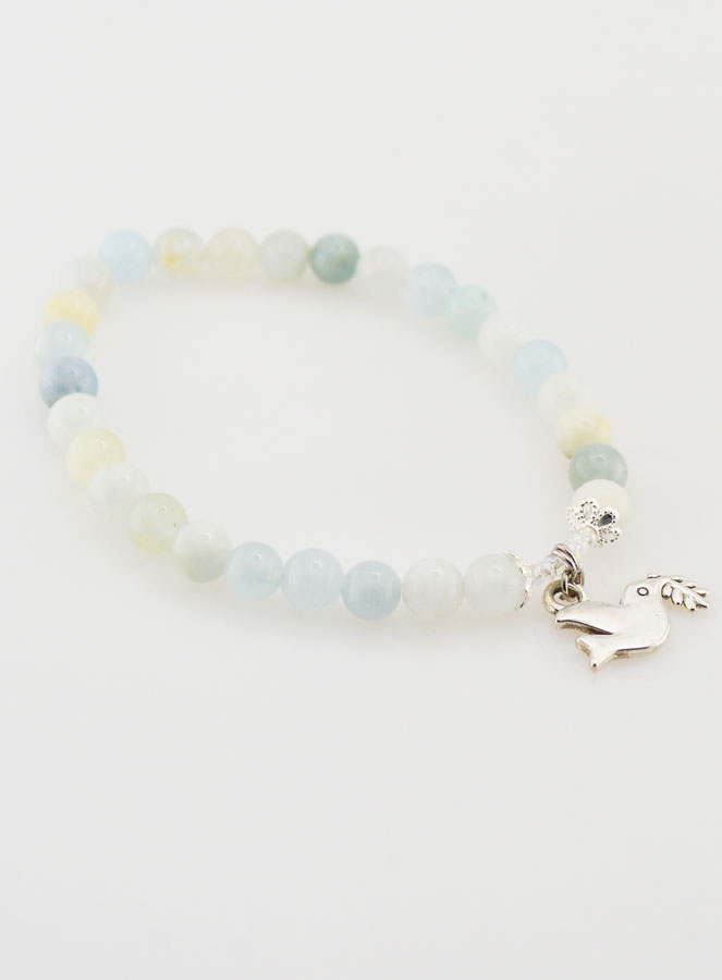 Bracciale Religioso in Acquamarina 6mm & Santo Spirito (pic 3)