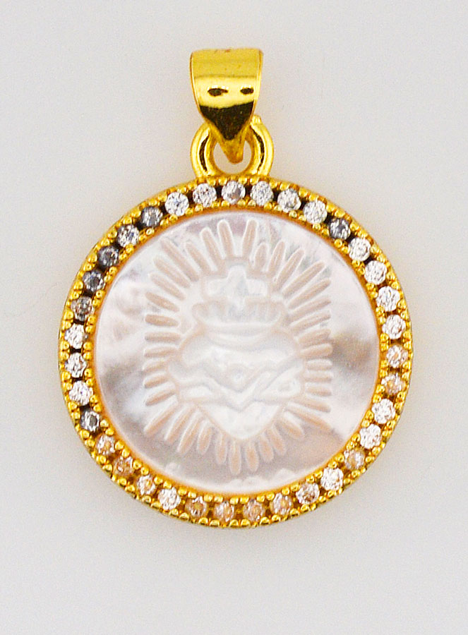 Medaglia Dorata in Madreperla Ex-Voto 22 mm (pic 1)