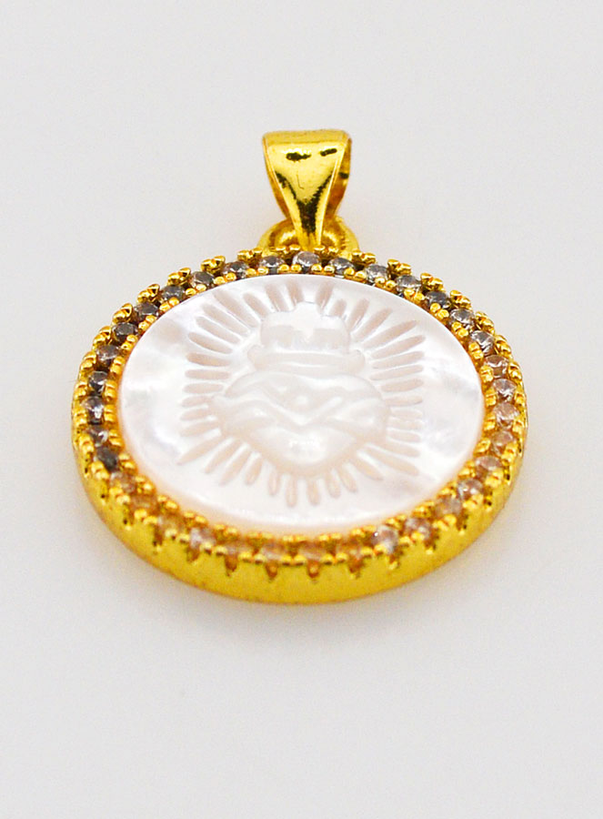 Medaglia Dorata in Madreperla Ex-Voto 22 mm (pic 2)