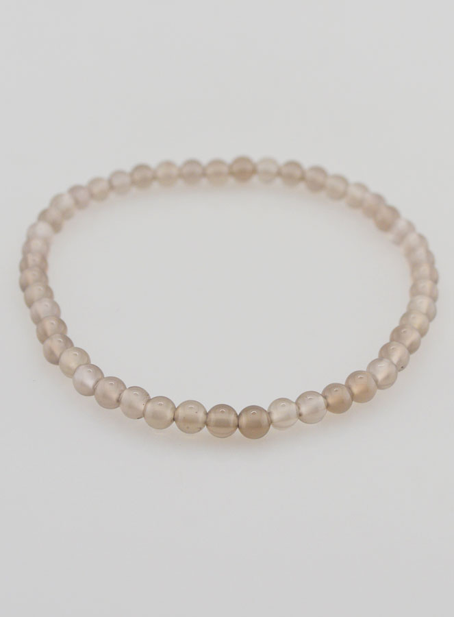 Bracciale in pietra naturale di agata grigia del Botswana (pic 2)