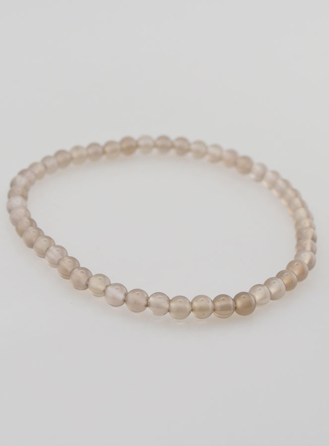 Bracciale in pietra naturale di agata grigia del Botswana (pic 3)