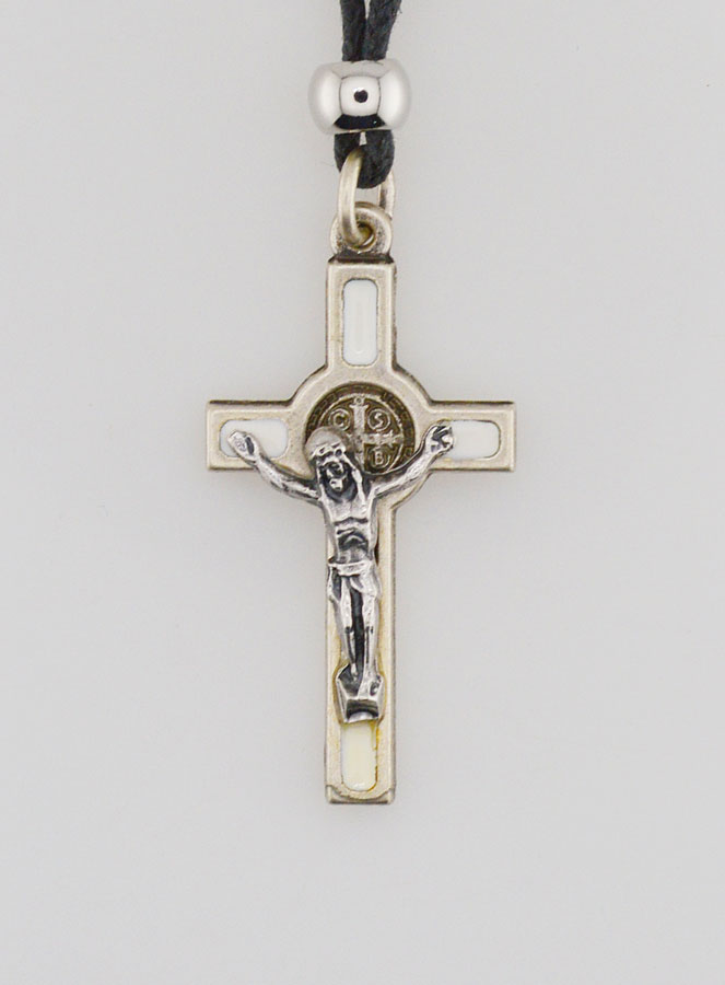 Collana Religiosa Croce di San Benedetto - Bianca (pic 1)