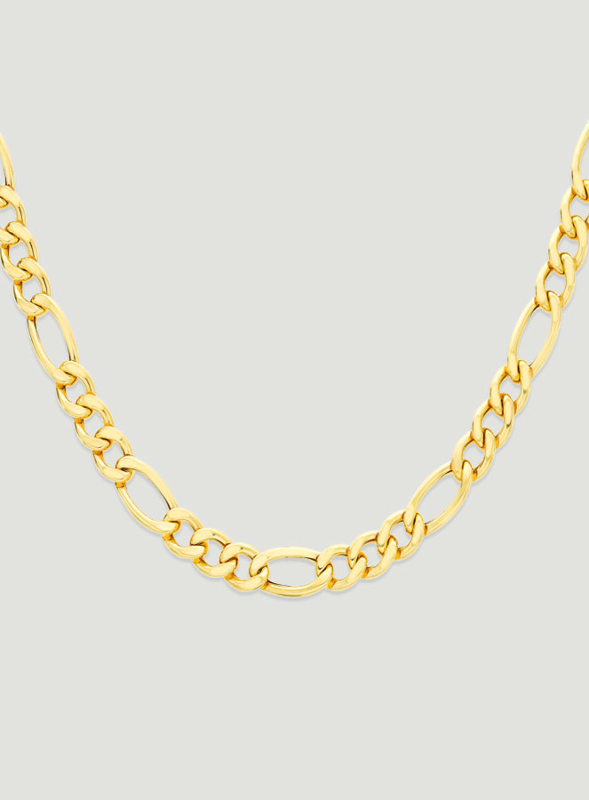 Catena in oro 9k 50cm - Maglia Gourmette Ovale Alternata 1,1mm (pic 1)