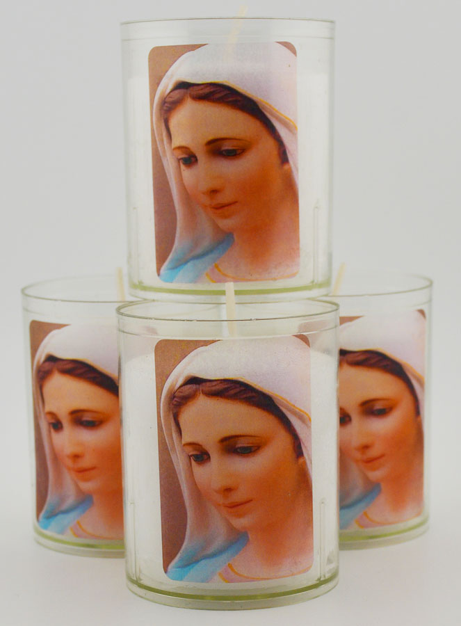 Set di 4 Candele Votive Madonna di Medjugorje (pic 1)