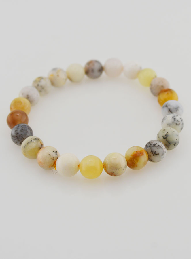 Bracciale in Pietra Naturale di Opale Dendritica – 8 mm (pic 2)