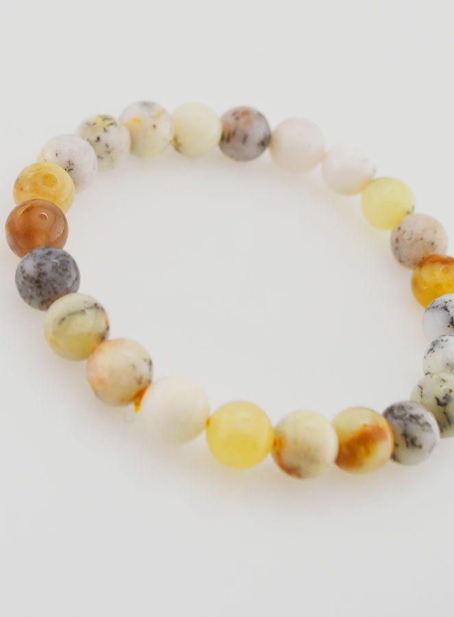 Bracciale in Pietra Naturale di Opale Dendritica – 8 mm (pic 3)