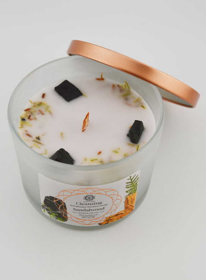 Candela Profumata Aromaterapia – Sandalo & Tormalina 256g (pic 1)