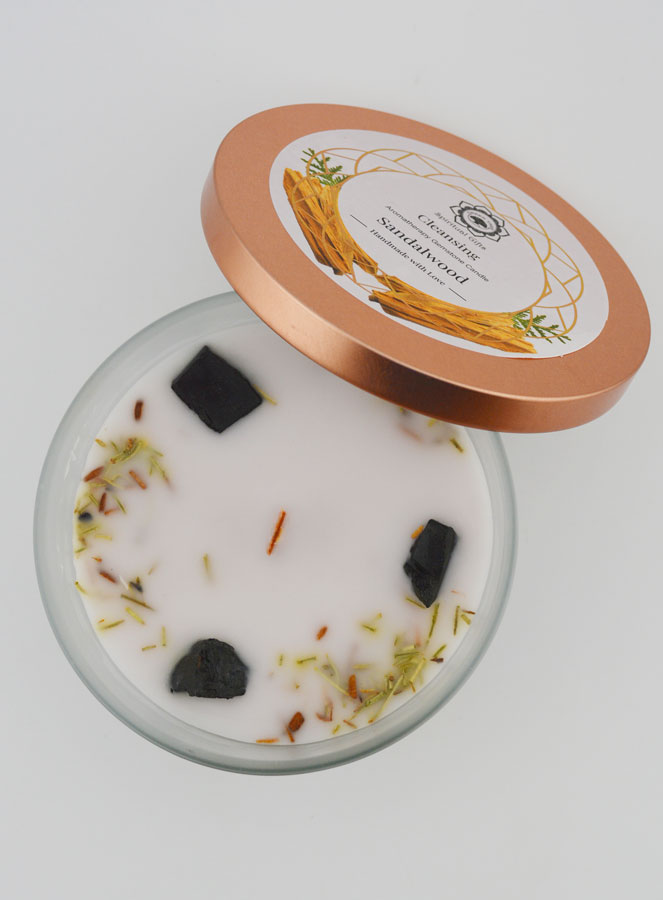 Candela Profumata Aromaterapia – Sandalo & Tormalina 256g (pic 2)