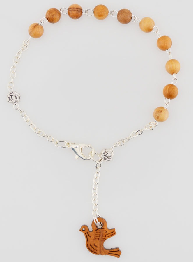 Bracciale per Cresima - Colomba dello Spirito Santo in Legno d’Ulivo (pic 1)