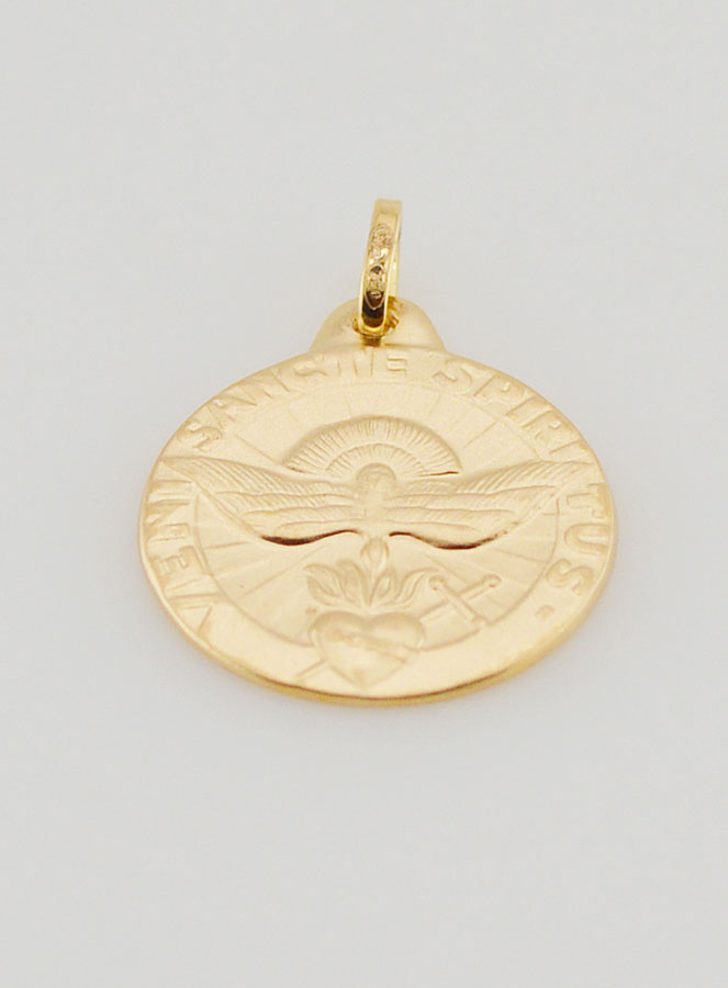 Medaglia della Cresima allo Spirito Santo in Oro 18 Carati - 15 mm (pic 2)