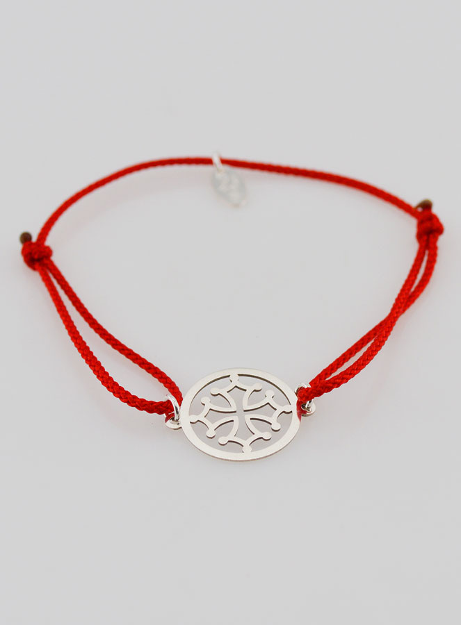 Bracciale in Argento e Cordoncino – Croce Occitana (pic 2)