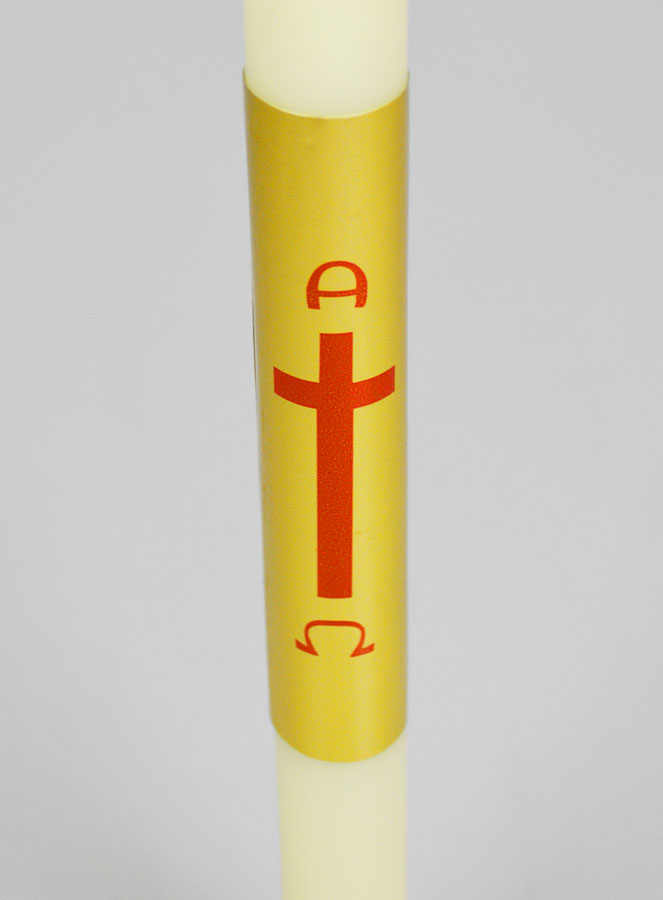 Candela Battesimale Avorio e Oro – 50 cm (pic 3)