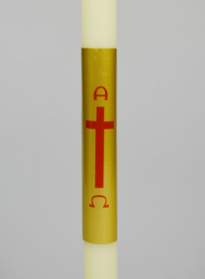 Candela Battesimale Avorio e Oro – 50 cm (pic 4)