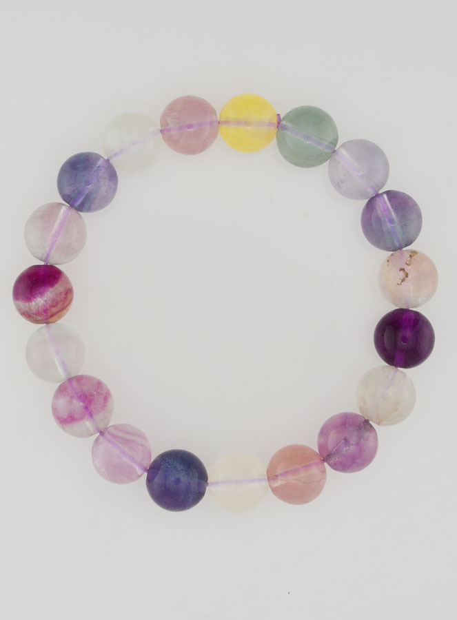 Bracciale in Pietra Naturale di Fluorite Multicolore AA – 10 mm (pic 1)
