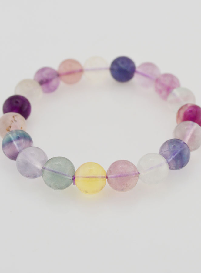 Bracciale in Pietra Naturale di Fluorite Multicolore AA – 10 mm (pic 2)