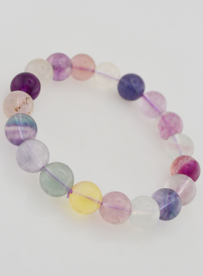 Bracciale in Pietra Naturale di Fluorite Multicolore AA – 10 mm (pic 3)