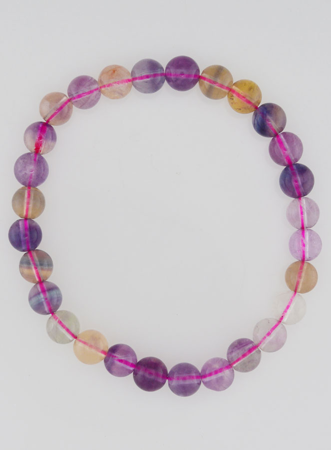 Bracciale in Pietra Naturale di Fluorite Multicolore AA – 6 mm (pic 1)