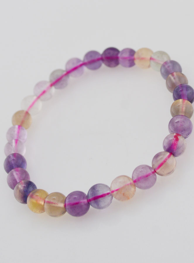Bracciale in Pietra Naturale di Fluorite Multicolore AA – 6 mm (pic 4)
