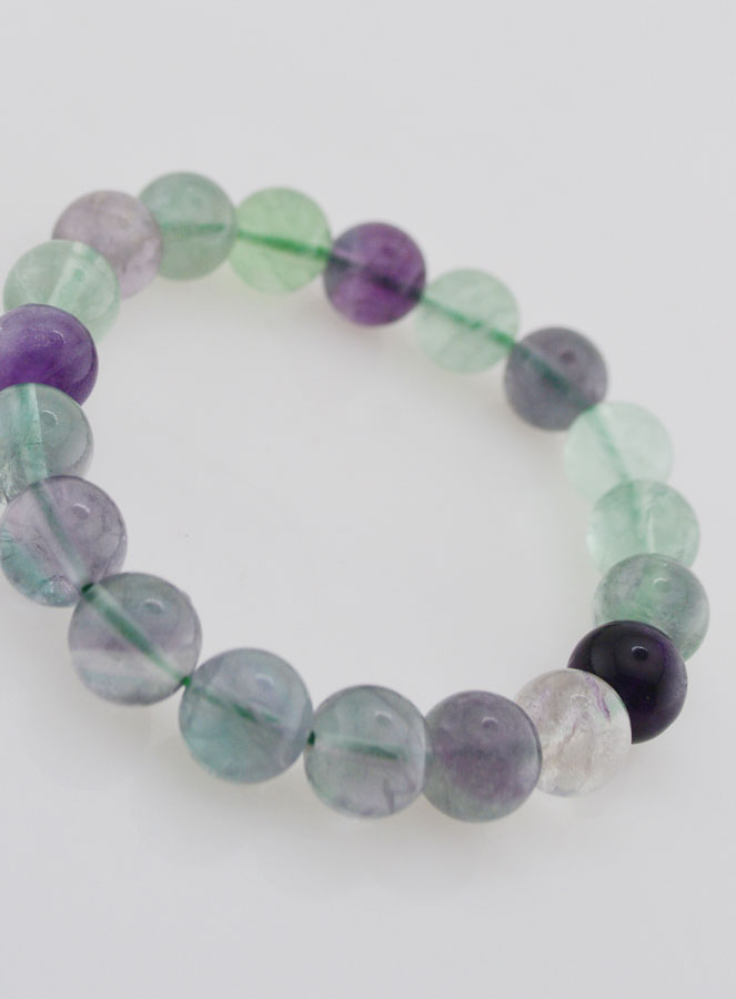 Bracciale in Pietra Naturale di Fluorite AB - 10 mm (pic 3)