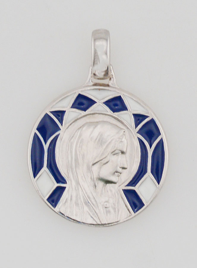 Medaglia Madonna & Lourdes Doppia Faccia - 18mm (pic 1)