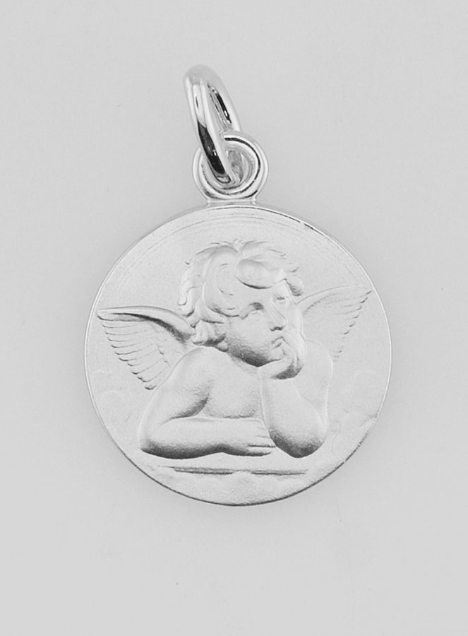 Medaglia Angelo Custode in Argento - 16mm (pic 1)