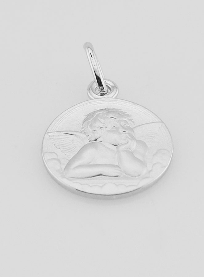 Medaglia Angelo Custode in Argento - 16mm (pic 2)