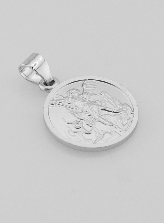 Medaglia San Michele Arcangelo in Argento Massiccio - 14 mm (pic 3)