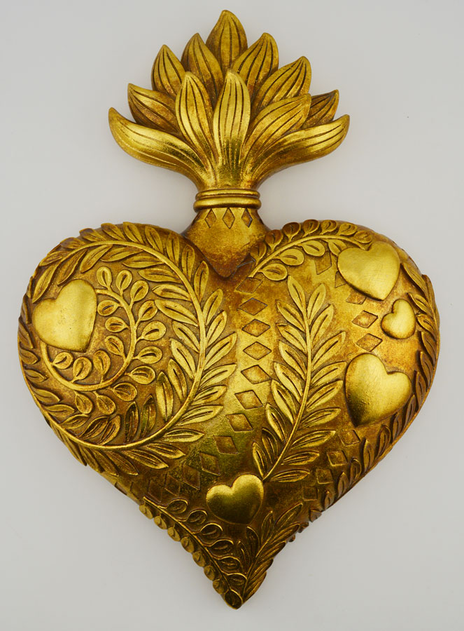 Ex Voto Murale Cuore Decorato - 28 cm (pic 1)