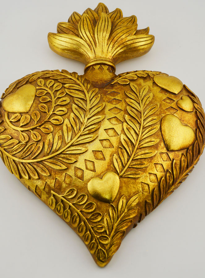 Ex Voto Murale Cuore Decorato - 28 cm (pic 2)