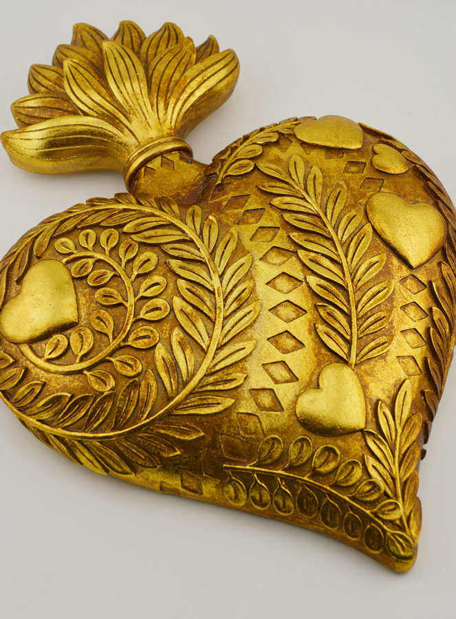 Ex Voto Murale Cuore Decorato - 28 cm (pic 3)