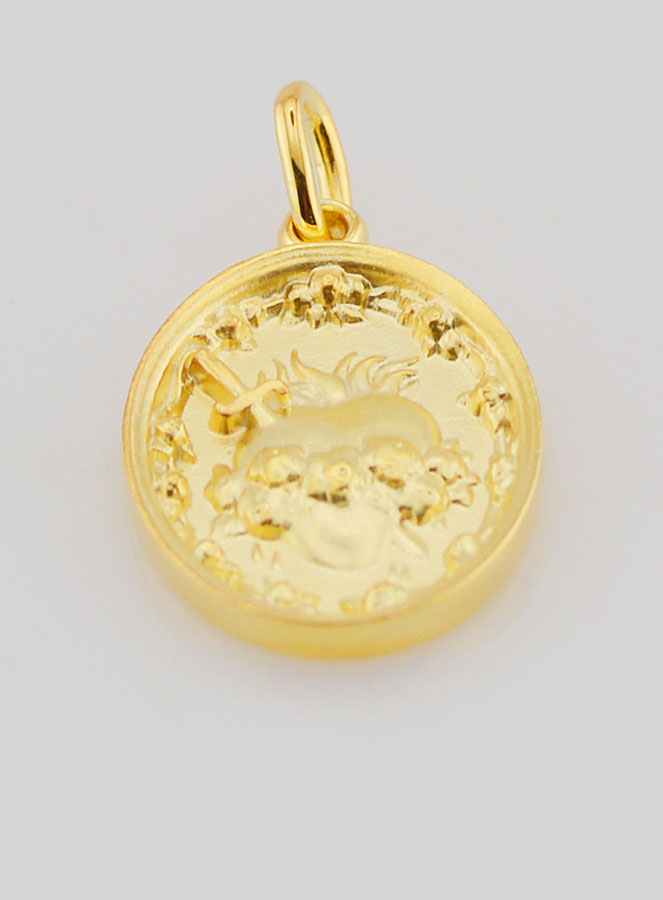 Medaglia Placcata Oro Cuore Immacolato di Maria - 19mm (pic 2)