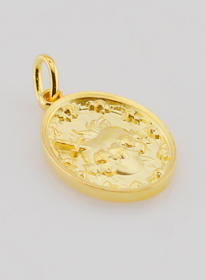 Medaglia Placcata Oro Cuore Immacolato di Maria - 19mm (pic 3)